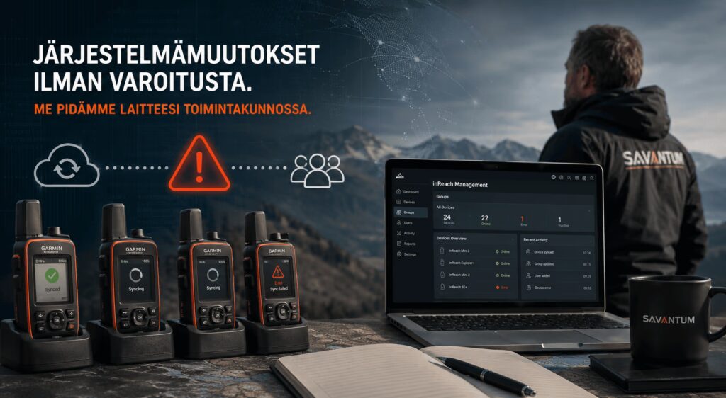 Garmin järjestelmämuutokset aiheuttivat ongelmia käyttäjille. Savantum oy tarjoaa tukea!